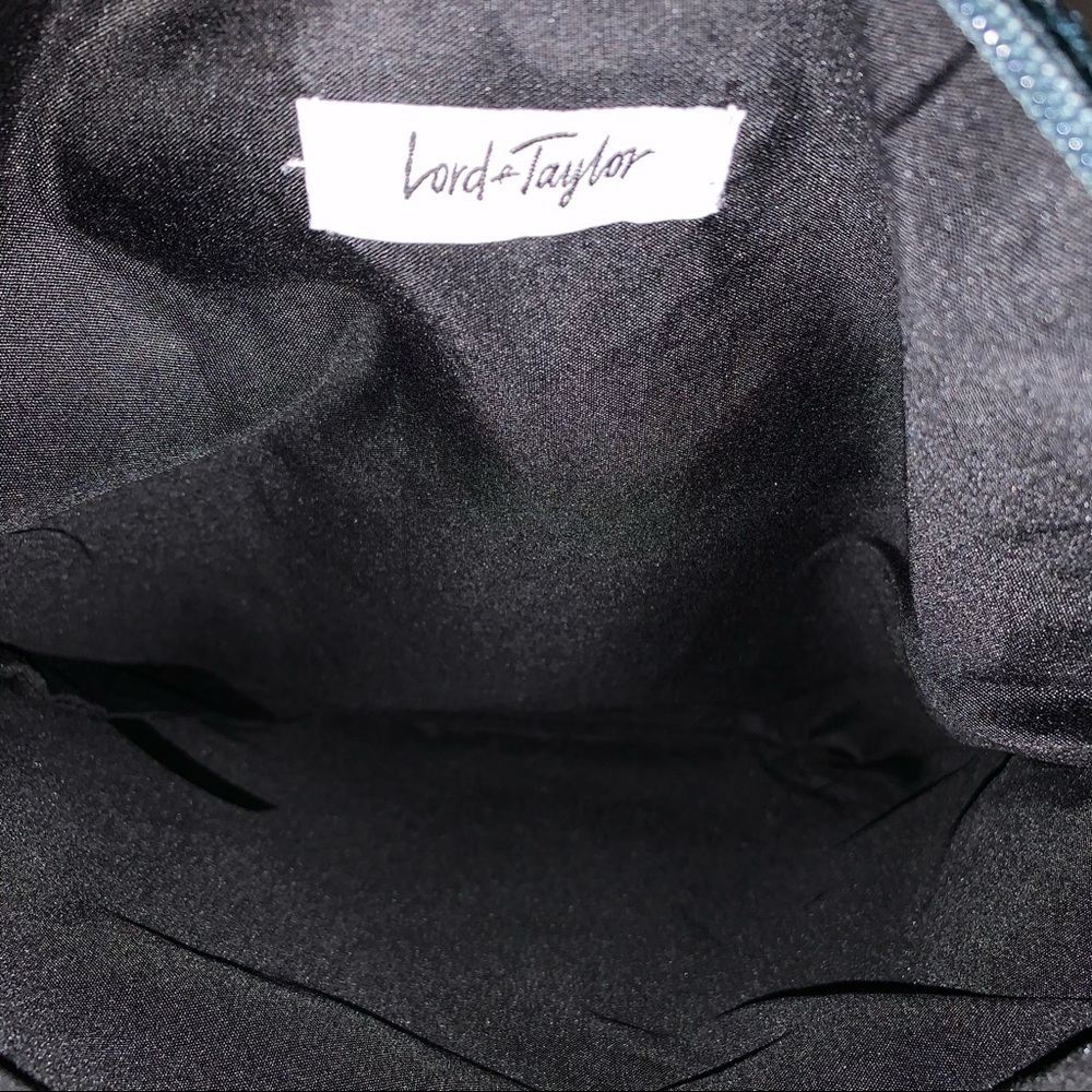 Lord & Taylor Metallic Fold Over Clutch w/Tassel - Picture 5 of 5